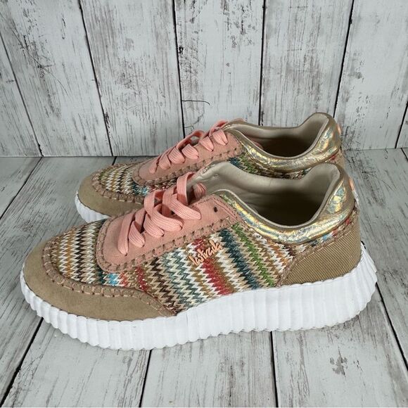 LA STRADA Raffia Leather Fashion Sneakers Multicolor Size EU 38 US SIZE 7 - Picture 3 of 9